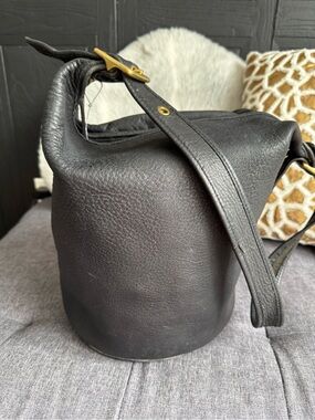 Vintage Coach 9085 duffle sack duffle bag Black leather made in  USA 1995🇺🇸